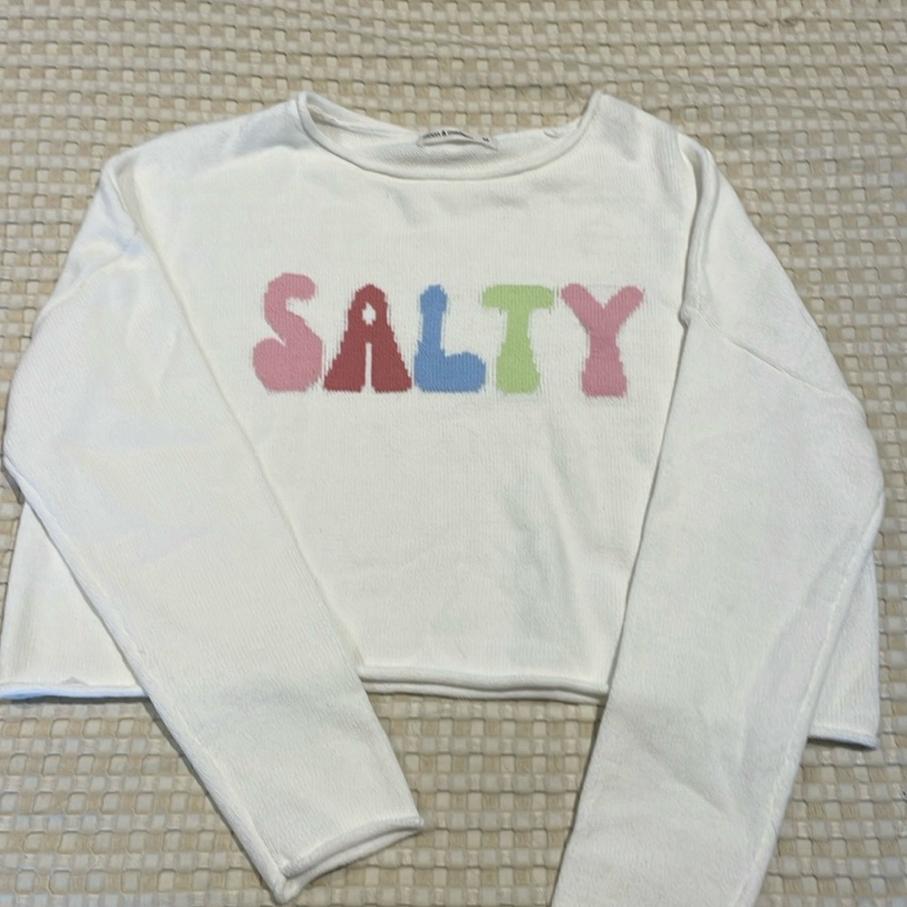 White crop sweater